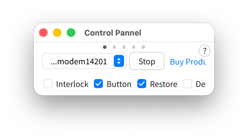 Figure 8-1 Control Pannel connection/settings page
