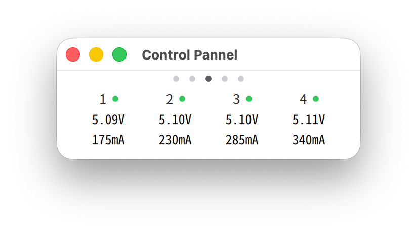 图 8-3 Control Pannel 电压/电流监控页面
